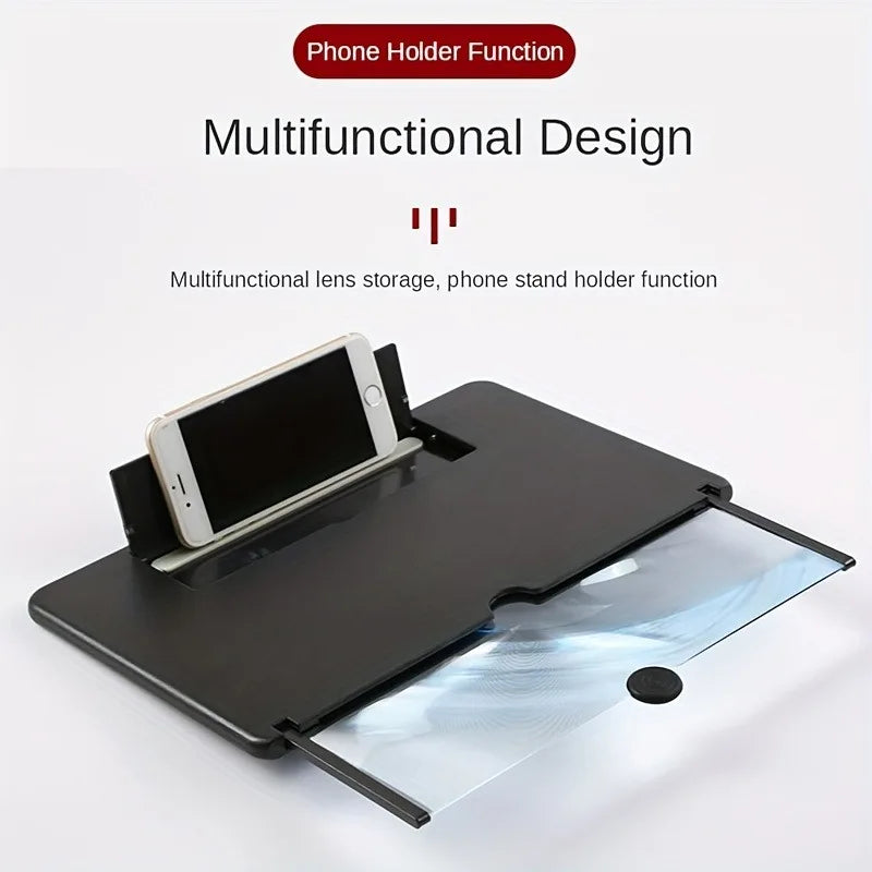 10/12 Inch Phone Screen Magnifier - HD Anti-Blue Light Amplifier for Movies, Gaming & Videos