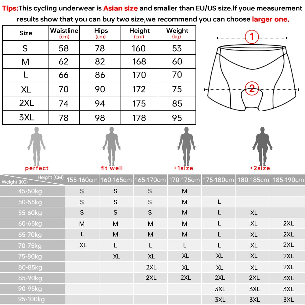 X-TIGER Men’s Cycling Underwear Shorts – 5D Gel Pad, Breathable Non-Slip Bike Shorts for MTB & Road Cycling