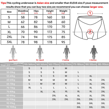 X-TIGER Men’s Cycling Underwear Shorts – 5D Gel Pad, Breathable Non-Slip Bike Shorts for MTB & Road Cycling