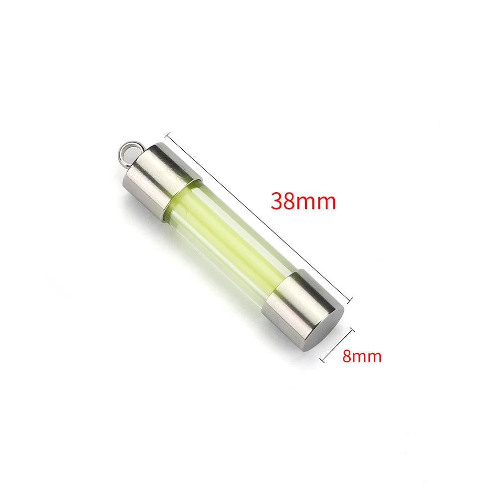 Outdoor Luminous Tube Pendant Keychain – Stainless Steel Glow-in-the-Dark EDC Signal Light Accessory