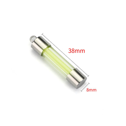 Outdoor Luminous Tube Pendant Keychain – Stainless Steel Glow-in-the-Dark EDC Signal Light Accessory