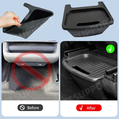Tesla Model Y 2025 Juniper Rear Seat Storage Box – TPE Backseat Organizer & Trash Bin Accessory