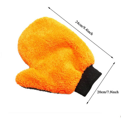 Soft Car Washing Gloves – Double-Sided Fleece Microfiber Chenille, Thickened Cleaning Glove for Car Body, Windows & Tires