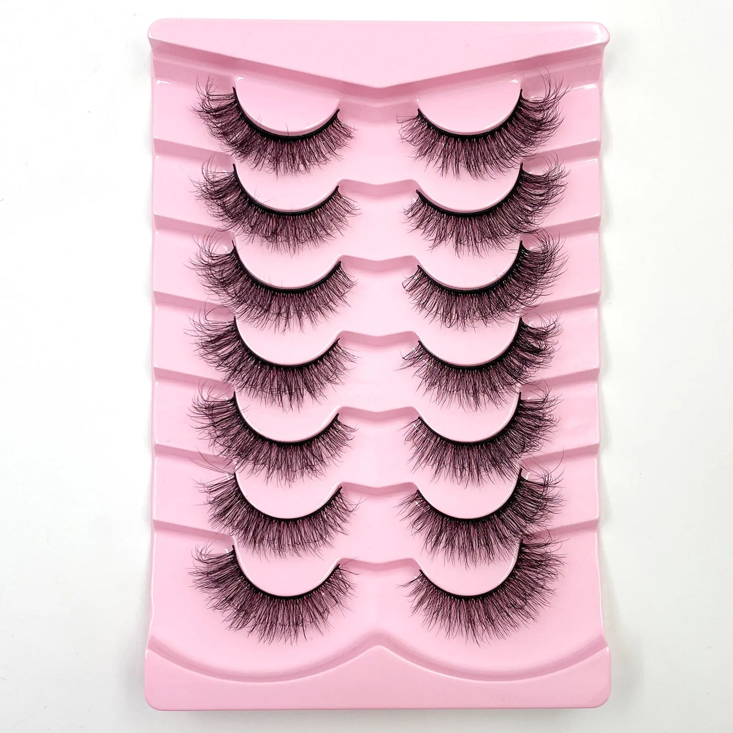 7 Pairs 3D Mink Fur False Eyelashes – Thick Short Dramatic Natural Look Makeup Lashes Wholesale