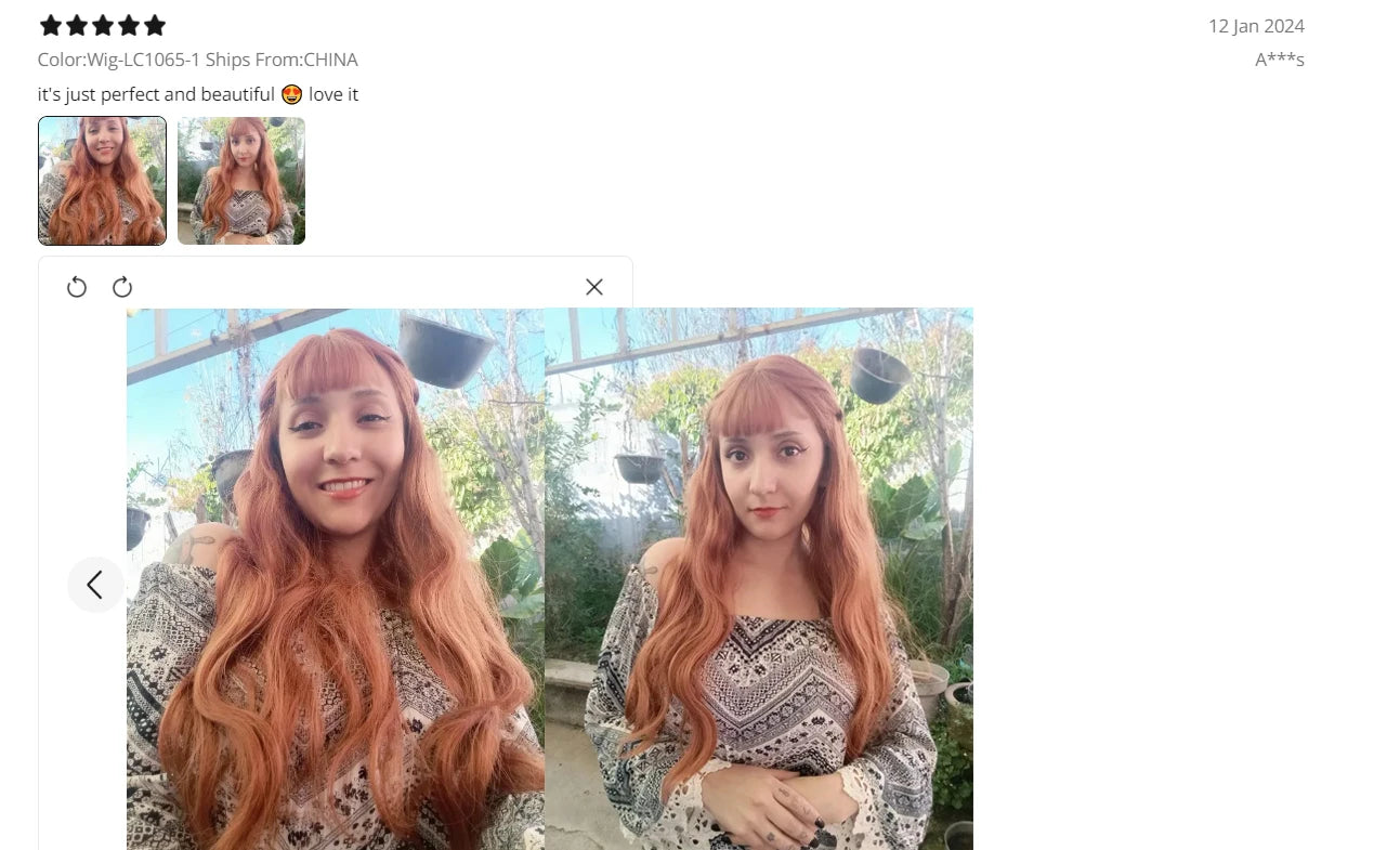 Copper Ginger Red Brown Synthetic Wig – Long Fluffy Wavy Wig with Bangs, Heat-Resistant Cosplay & Daily Wear Hair for Women