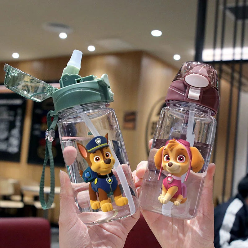 550ML Paw Patrol Sippy Cup – Leakproof Cartoon Water Bottle with Straw, Creative Baby Cup for Outdoor Use, Ideal for Kids