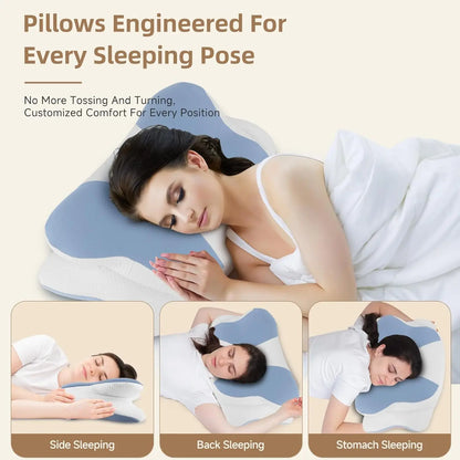2024 New Ergonomic Memory Foam Cervical Pillow – Adjustable Neck & Shoulder Support for Side, Back, and Stomach Sleepers