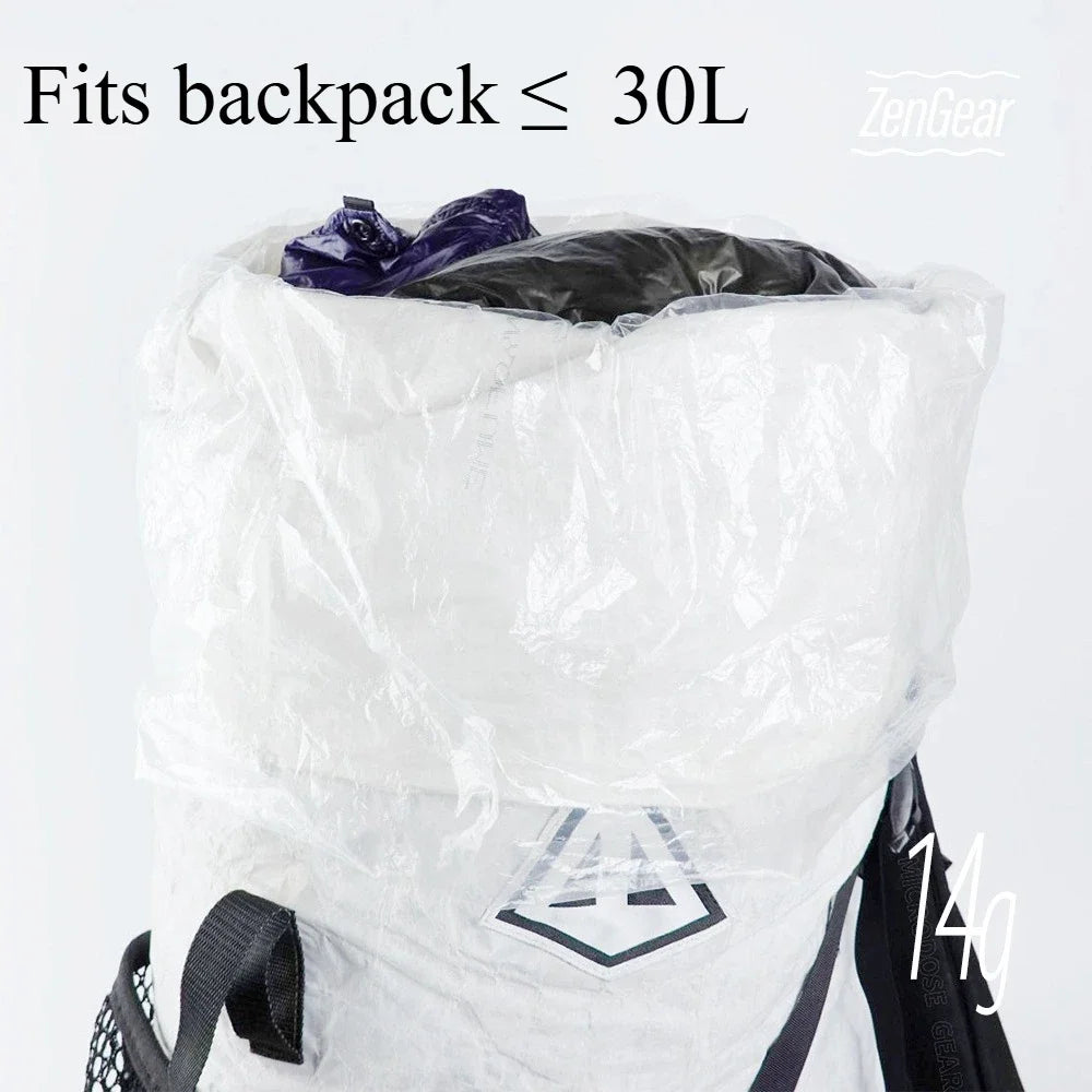 Ultralight Backpack Liner Bag - 14g Waterproof Polycro Inner Dry Storage Bag for Hiking, Trekking & Camping
