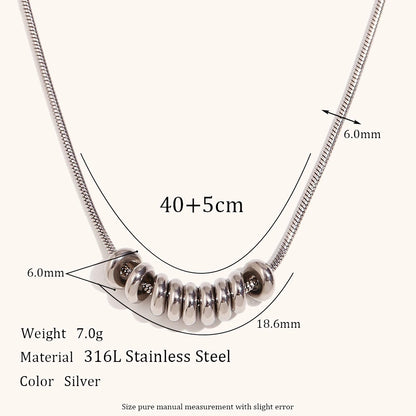 La.Muses Gold & Silver Beans Pendant Necklace – Premium Stainless Steel Fashion Jewelry for Women, Trendy 2024 Design