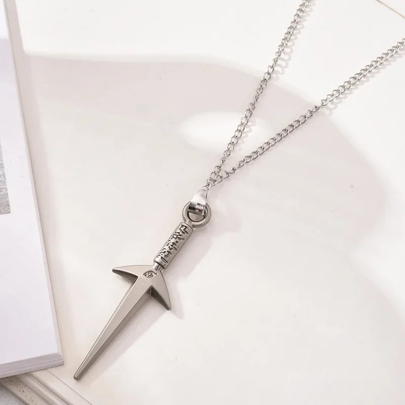 Anime Naruto Necklace Metal Alloy Pendant – Kakashi Kunai & Uzumaki Shuriken Cosplay Accessories & Collectible Toy