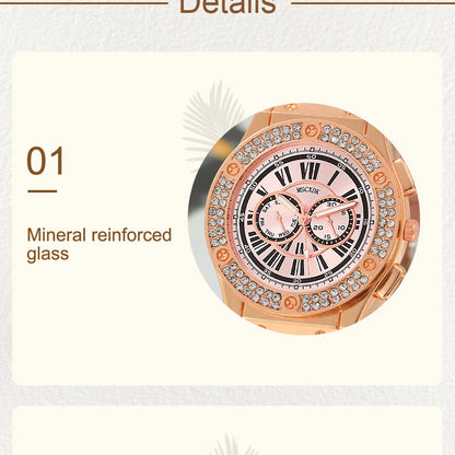 3PCS Women’s Casual Leather Watch Set – Quartz Wristwatch, Heart Bow Wallet, Glasses & Sunglasses Clock Montre Femme