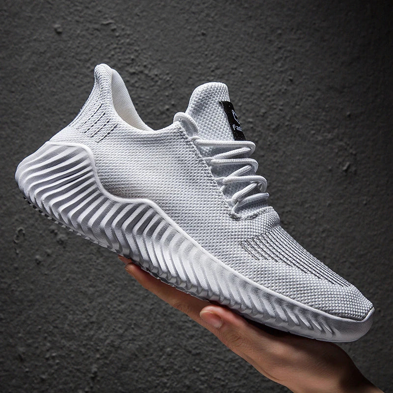 Men's White Sneakers – Casual Walking & Running Shoes, Plus Size 49, Tennis Masculino