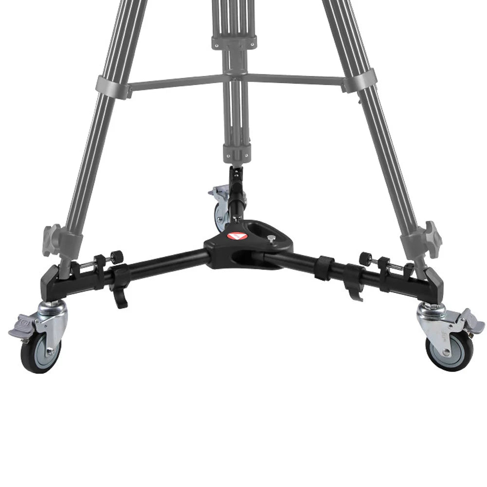 VX-600 Foldable Camera Tripod Dolly – 3 Wheels Stand with Pulley Base, Universal Tripod for Easy Camera Movement