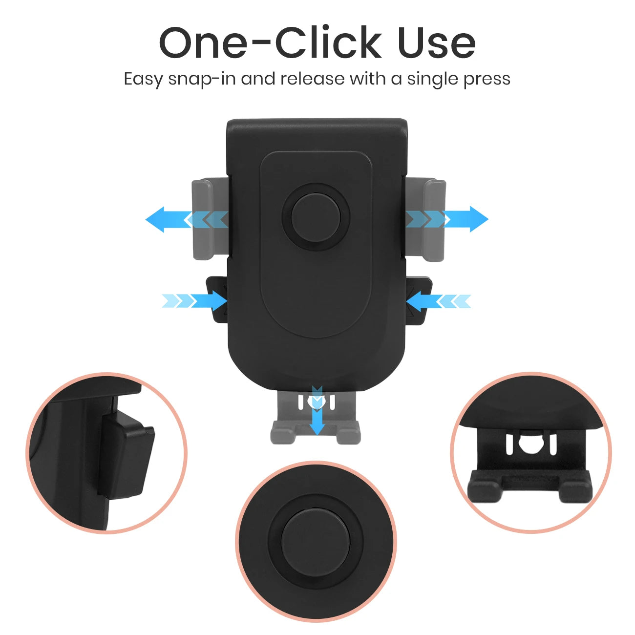 Stroller Phone Holder - 360° Adjustable Handlebar Mount for Shopping Carts and One-Hand Phone Access