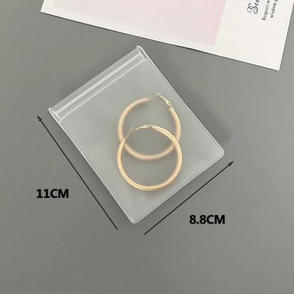 Personalized Transparent EVA Jewelry Zipper Bag – Frosted Plastic Storage Pouch for Ring, Earring, Necklace & Bracelet Packaging