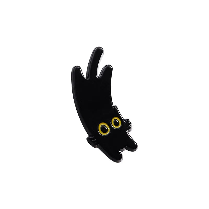 Cute Black Cat Enamel Pin – Tiny Cartoon Animal Metal Brooch Badge Jewelry Accessory Gift
