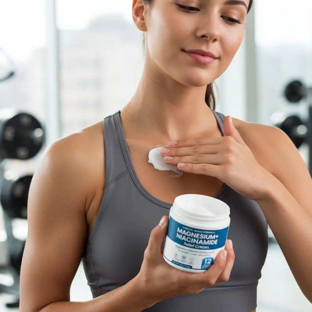 Magnesium Niacinamide Relief Cream - Topical Magnesium Chloride with Arnica & Boswellia for Legs, Feet & Joints