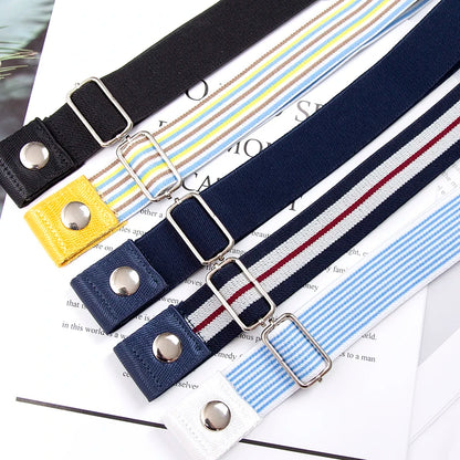 Elastic Buckle-Free Canvas Belt for Women – Stretch Waist Belt for Jeans & Pants, Invisible Lazy Belt