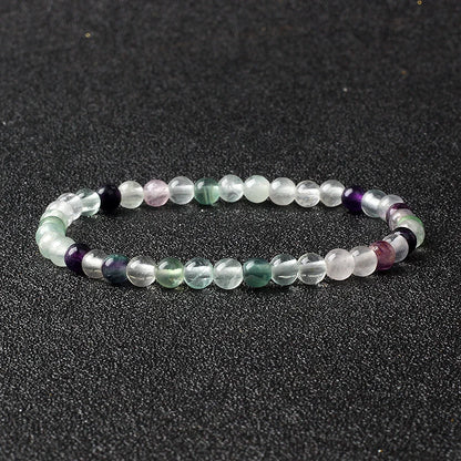 4mm Natural Stone Bead Stretch Bracelet for Men & Women – Agate Lava Handmade Reiki Crystal Jewelry