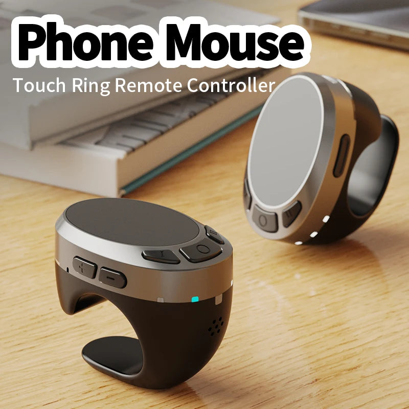TikTok Remote Scrolling Ring – Bluetooth Finger Mouse Wireless Page Turner & Video Controller for E-books, Social Media & Presentations