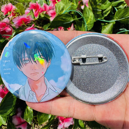 The Summer Hikaru Died Yoshinori Cosplay Badge - 58mm Tinplate Pin Brooch Collectible Gift