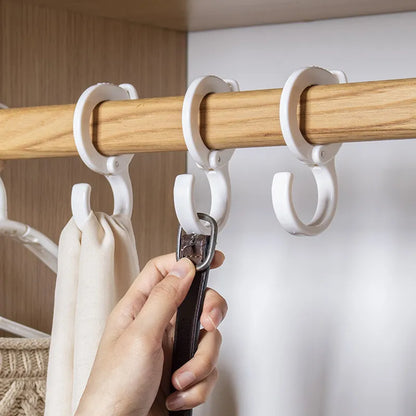 Space-Saving Rotated Hanger Hooks - Wardrobe Clothes Rack Organizer for Bags, Shoes, Belts, Scarves, and More