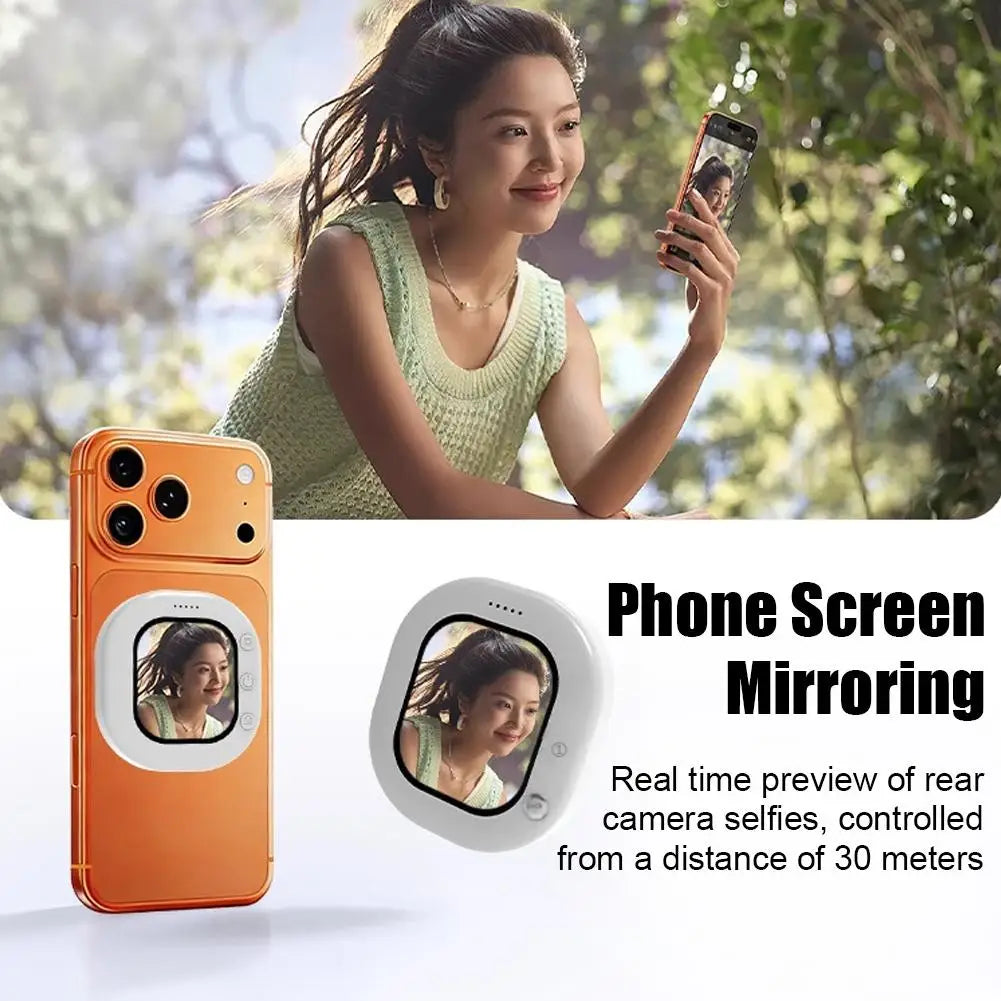 Mini Wireless Selfie Monitor - Magnetic Phone Back Camera Screen for Vlog & Live Video Recording