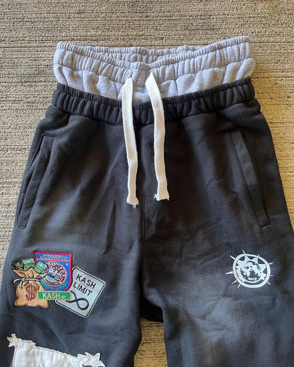 American Y2K Gothic Hip Hop Sweatpants for Men – Retro Double Layer Baggy Joggers with Elastic Waist