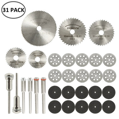 6-32Pcs Mini Circular Saw Blade Set - Sanding Grinding Cutting Discs for Dremel Rotary Tools & Metal Projects