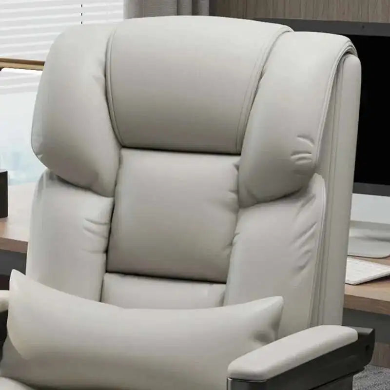 Modern Ergonomic Leather Office Chair - Swivel Computer Desk Chair with Cushioned Seat for Home & Office