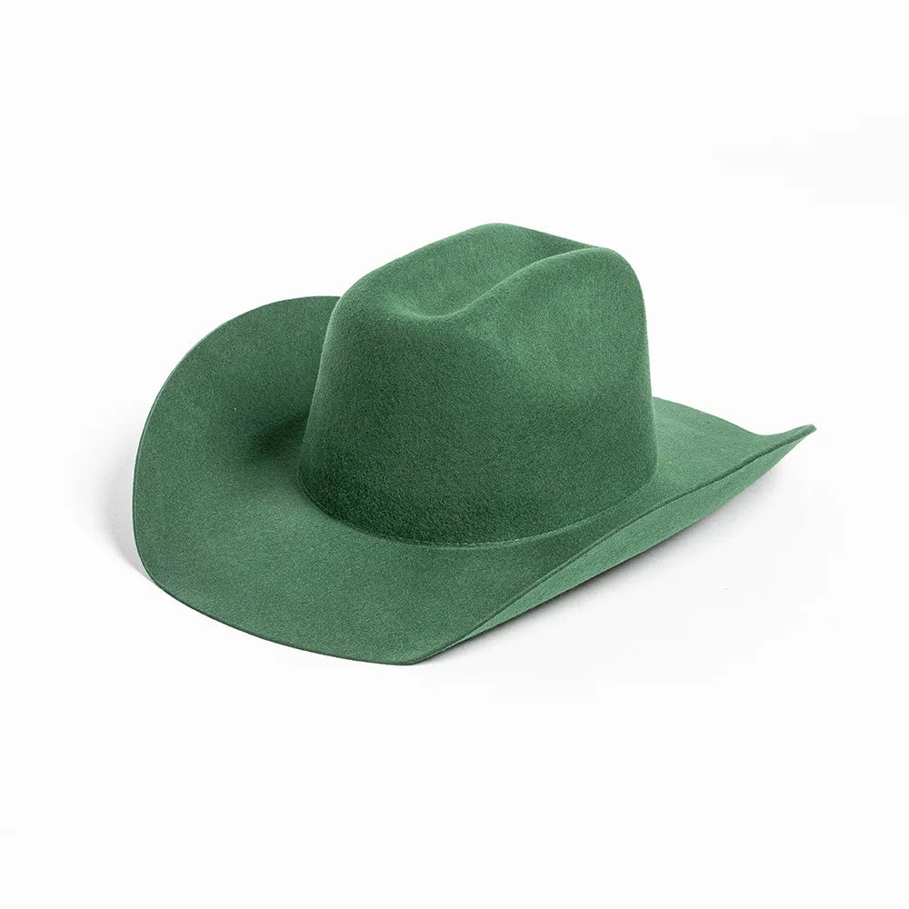 100% Wool Western Cowboy Hat – Casual Felt Cowgirl Hat for Men & Women, Autumn & Winter Outdoor Sunshade Fedoras Top Hat