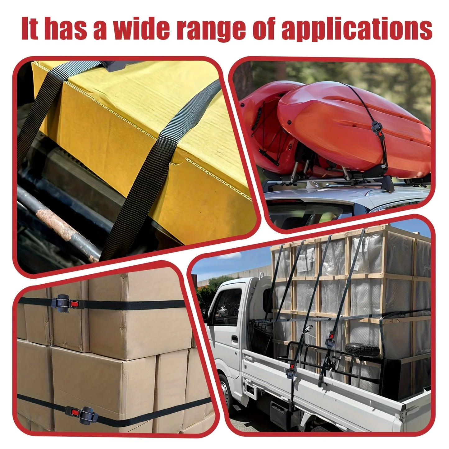 Automatic Retractable Cargo Ratchet Tie Down Straps – Self-Locking Tensioner Secure Load & Luggage Fastening System for Transport Safety