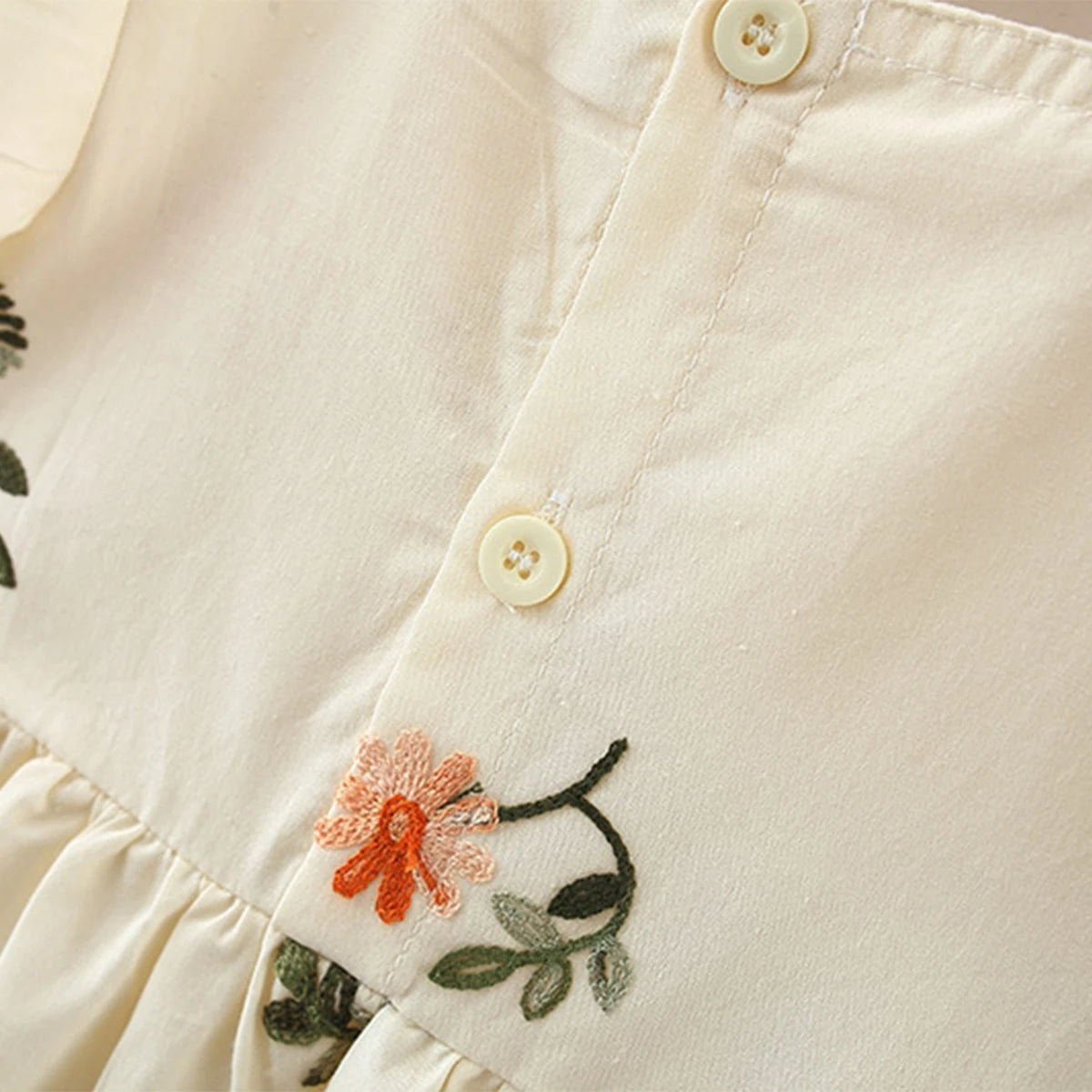 Summer Baby Girl Dress – Cute Embroidered Cotton Skirt with Bubble Sleeves, 0-3 Years