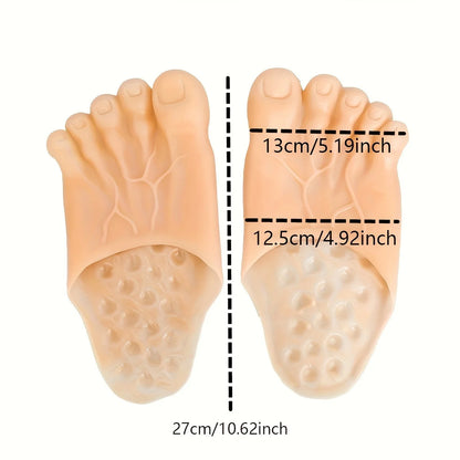 Funny Big Foot Slippers - Parody Barefoot Novelty Performance Shoes