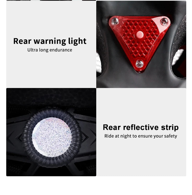 X-TIGER Cycling Helmet – Ultralight MTB Bike Helmet with LED Lights, Integrally-Molded Sports Safety Hat & Goggles Visor