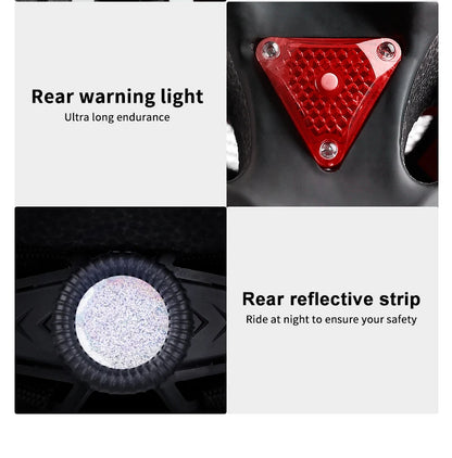 X-TIGER Cycling Helmet – Ultralight MTB Bike Helmet with LED Lights, Integrally-Molded Sports Safety Hat & Goggles Visor