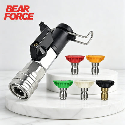 High-Pressure Washer Ball Valve Kit - 5 Spray Nozzles for Karcher, Bosch, Nilfisk & Lavor Hoses
