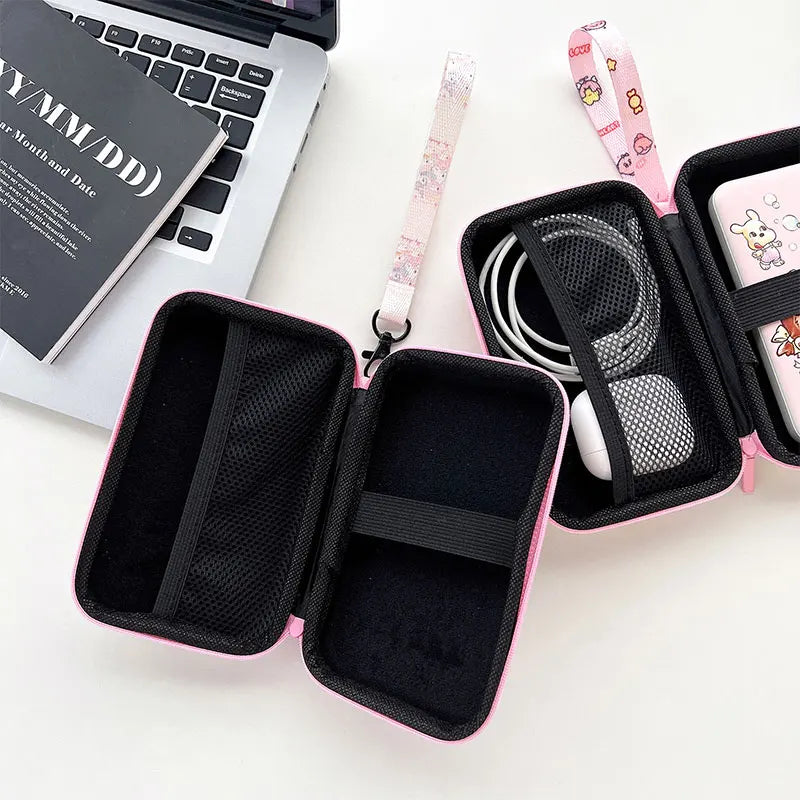 Lanyard Storage Bag Case for R36S/R36H/RG35XX/R36 Ultra/K36 — Protective Handbag Pouch for Video Game Console Accessories