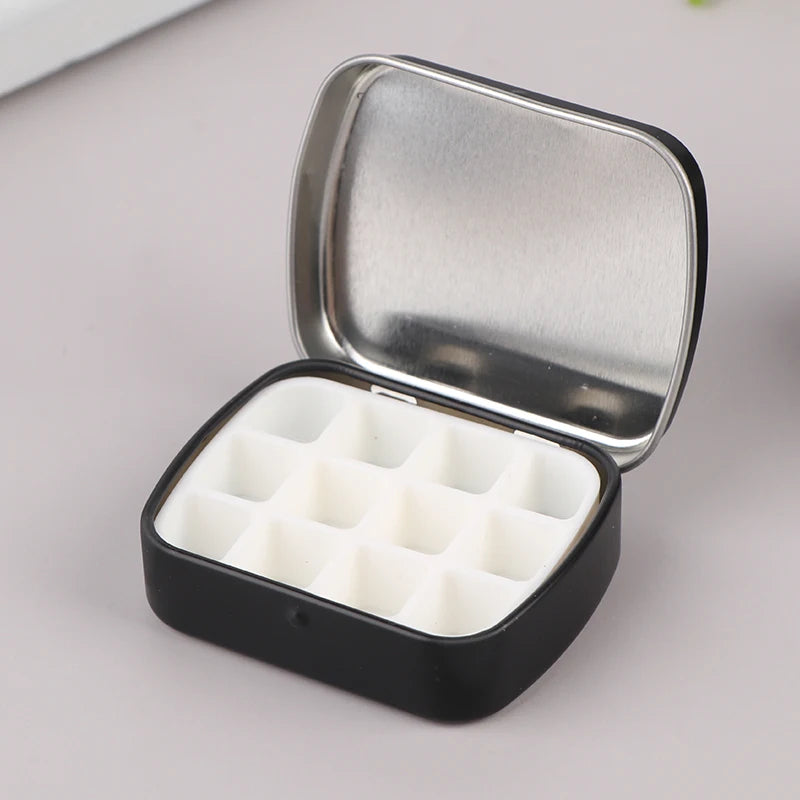 Portable Empty Watercolor Tin Box – 12/24 Grid Mini Paint Palette for Travel Painting & Art Supplies