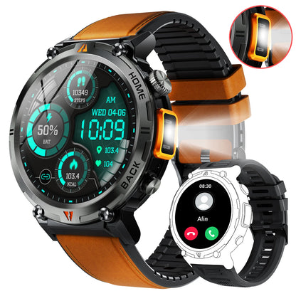 EIGIIS KE3 Smartwatch for Men – 3ATM Waterproof, Bluetooth Call, Health Monitor, Flashlight, 100+ Sports Modes