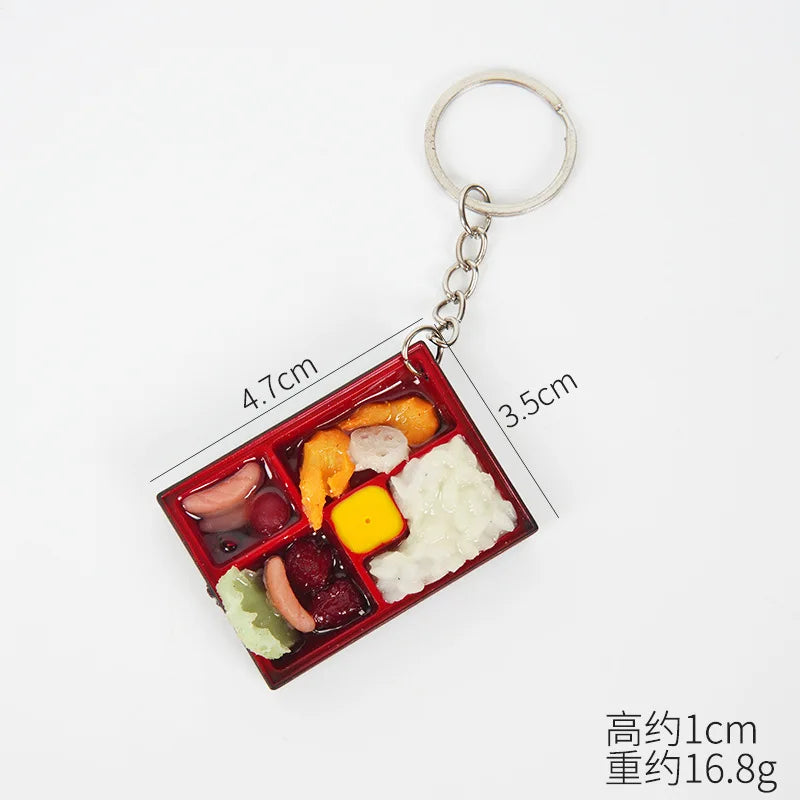 PVC Sushi Food Box Keychain – Mini Lunch Dollhouse Toy Keyring, Wholesale