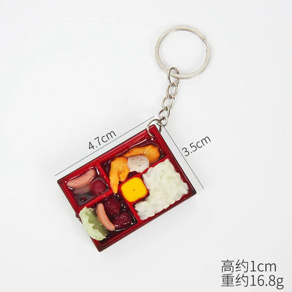 PVC Sushi Food Box Keychain – Mini Lunch Dollhouse Toy Keyring, Wholesale