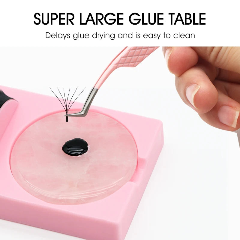 Reusable 2 in 1 Acrylic False Lashes Stand Pad & Glue Holder – Eyelash Grafting Assistor Tool