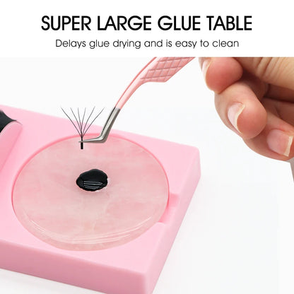 Reusable 2 in 1 Acrylic False Lashes Stand Pad & Glue Holder – Eyelash Grafting Assistor Tool