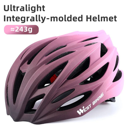 WEST BIKING Ultralight Cycling Helmet - Integrally Molded MTB & Road Bike Racing Helmet for Men & Women, Bicycle Safety Cap