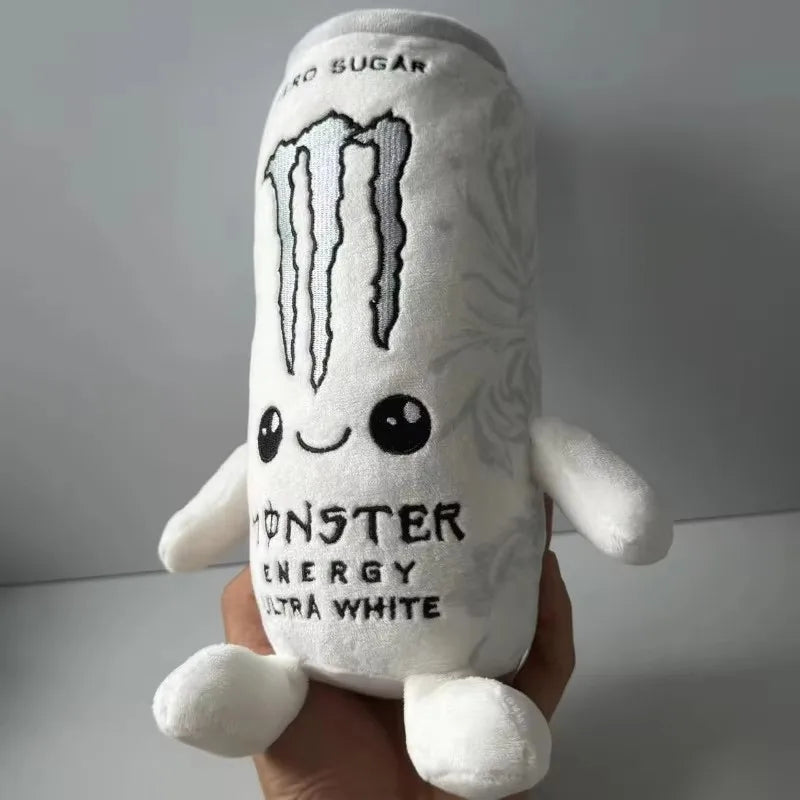 Energy Drink Can Plush Toy - White Zero Sugar Theme Soft Stuffed Doll & Desktop Ornament Gift