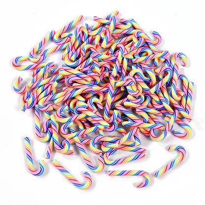 10/30/50pcs Mini Candy Cane Ornaments – Red & White Resin DIY Christmas Decorations for Home & New Year 2025