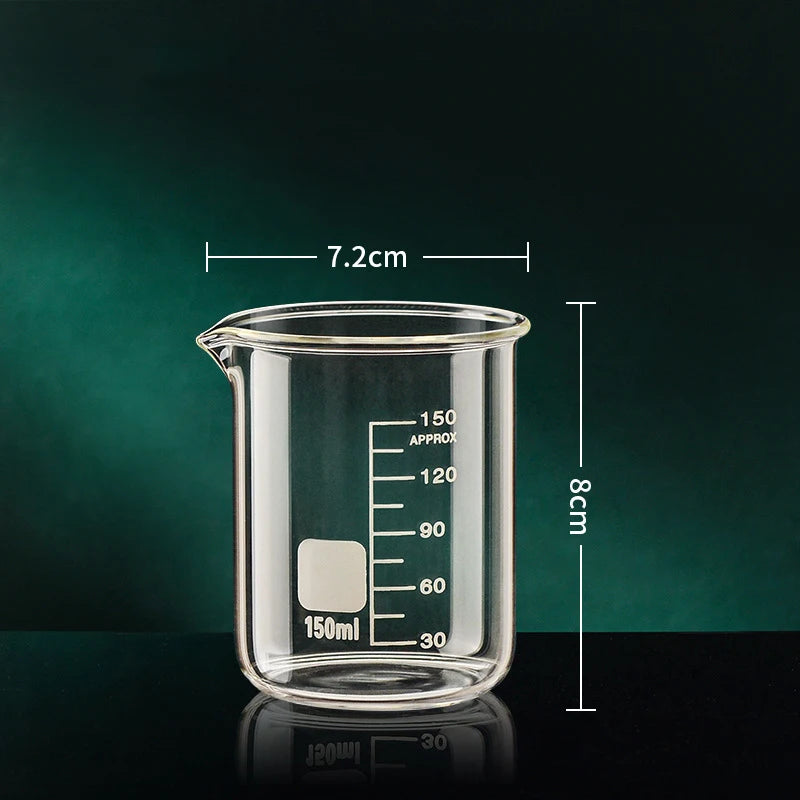 High Borosilicate Glass Measuring Cup – Clear Scale Laboratory Beaker, Kitchen & Baking Measuring Cup (50-1000ml)