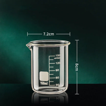 High Borosilicate Glass Measuring Cup – Clear Scale Laboratory Beaker, Kitchen & Baking Measuring Cup (50-1000ml)