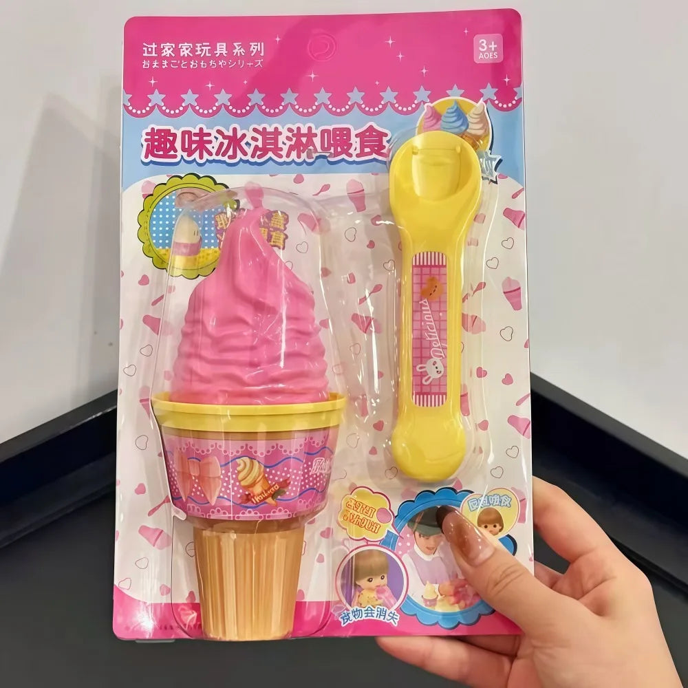 Food Pretend Play Toy - Creative Cone Pudding Simulation Toy for Kids Role Play & Decoration